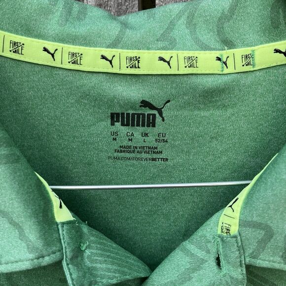 Puma X First Mile Golf Polo Mens Medium Green Desert Southwestern Performance - Picture 5 of 14